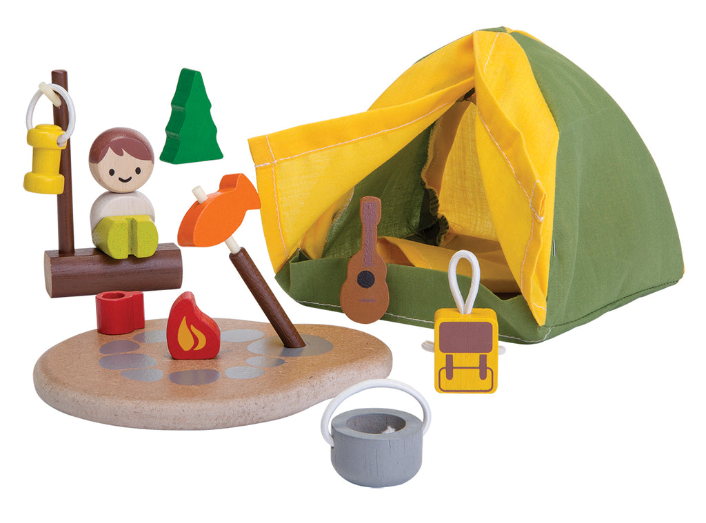 set camping de lemn